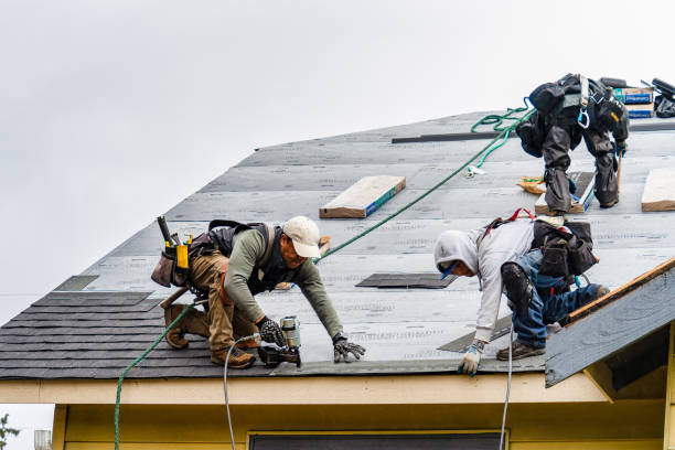 Professional Gutter Installation technician working in Shelby, MI